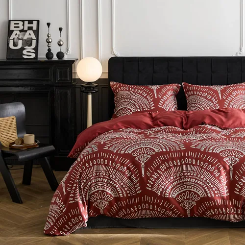 Vista 20 de Simple&Opulence Juego de funda de edredón refrescante estilo bohemio, 3 piezas, diseño geométrico tribal azteca, de lujo, ropa de cama suave