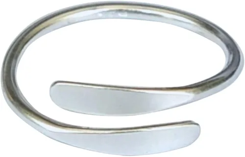 Vista 4 de Creations - Anillo de plata de ley 925 hecho a mano, anillo de dedo del pie ajustable, fino clásico delicado dedo abierto, anillos de meñique