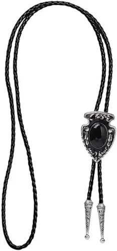 Vista 5 de HUABOLA CALYN Black Bolo Tie for Men, Native American Western Cowboy Bolo Tie