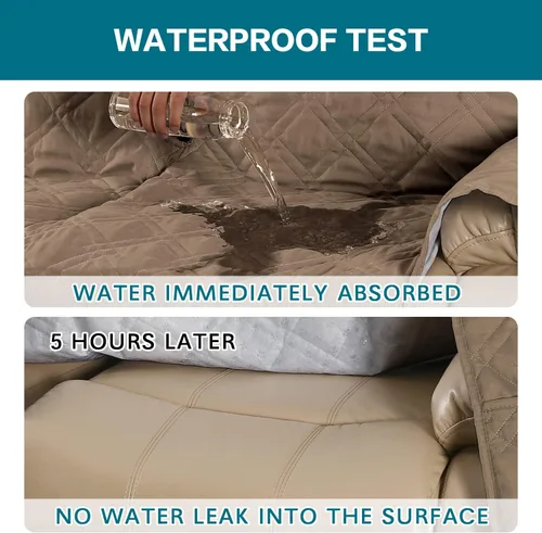 Vista 2 de Turquoize Funda 100% impermeable para sofá reclinable de 3 asientos, funda protectora impermeable para sofá reclinable de 3 plazas, funda protectora