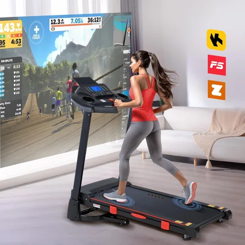 Vista 7 de ATEEDGE Cintas de correr para el hogar, 15% de inclinación automática, 0.5-10 MPH, cinturón de 18 pulgadas, 3 HP, capacidad de 350 libras, plegable