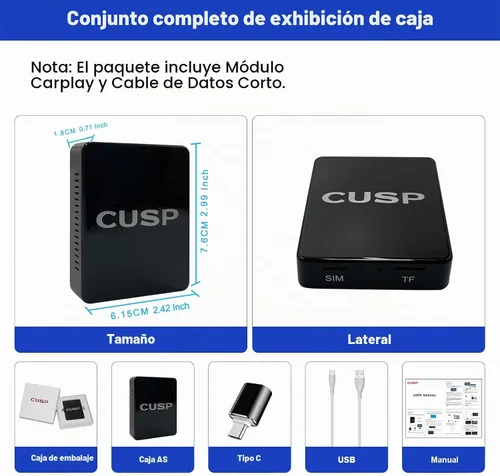 Vista 7 de Caja inalámbrica de CarPlay AI para CarPlay con cable OEM, Android Auto, 8 8 Core 4G+64G+4G LTE Android Car Play Box