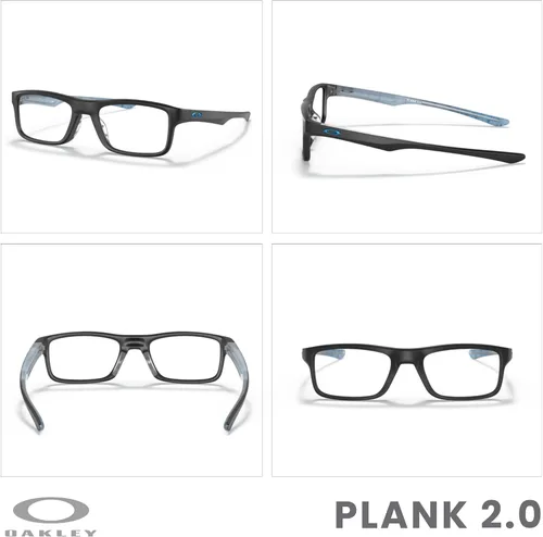 Vista 3 de Oakley Plank 2.0 OX8081 - Lentes rectangulares para hombre y mujer, kit de correa de accesorios, bolsa de microfibra