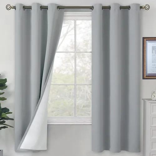 Vista 60 de BGment - Cortinas blackout blancas para dormitorio de 84 pulgadas de largo, juego de 2 paneles, cortinas para dormitorio con aislamiento térmico