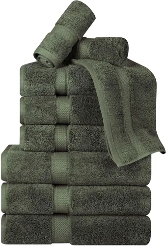 Vista 11 de BNM Toallas de Algodón Egipcio de Peso Pesado, Ideales para Baño, Ducha, Spa, Hotel, 800 GSM, Toallas Faciales/de Aseo, Toallas de Mano, Toallas