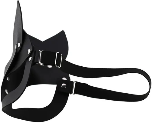 Vista 5 de Delicate Dew Conjunto de máscara y collar para mujer de Halloween, disfraz de gato sexy, accesorios punk para fiesta de disfraces