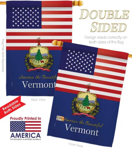 Vista 3 de US Vermont Garden House - Juego de banderas de Estados Unidos, Estados Unidos, Territorios Americanos, República, país, área particular, pequeña