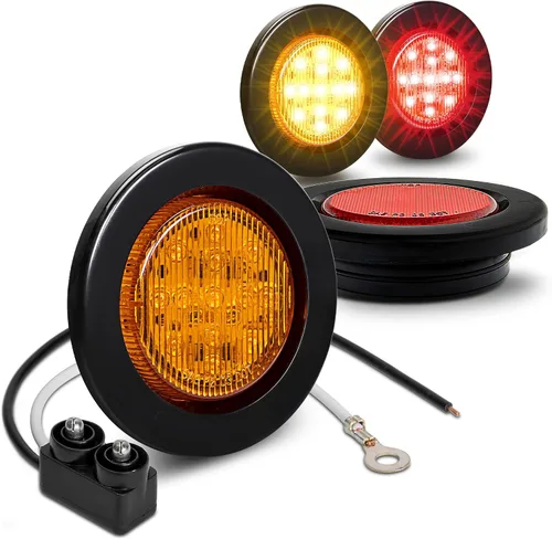 Vista 12 de ONLINE LED STORE - Luces de delimitación lateral de 13 LED, redondas, de 6.35 cm (padre)., Paquete de 1, Ambar