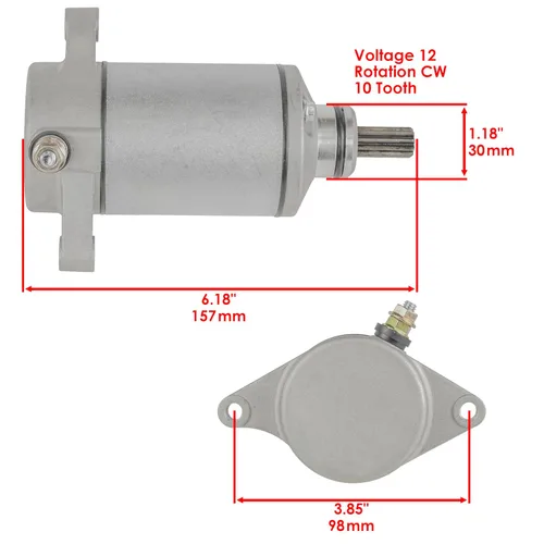 Vista 2 de Caltric Motor de arranque compatible con Arctic Cat Prowler 500 / Prowler HDX 500 2014 2015 2016 2017-2022