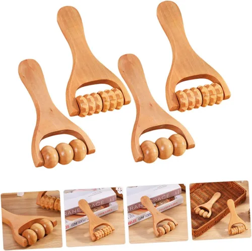 Vista 7 de 1 Unidades Rodillo Facial Cuerpo Er Auto Pierna Brazo Alivio de la Mano Pie Ers Masaje Masaje de Tejidos Masaje Mujeres Cuello Cara DIY Madera