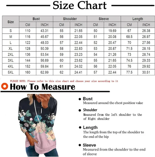 Vista 4 de Sudadera con capucha para mujer, con estampado floral, manga larga, con cordón, con bolsillo