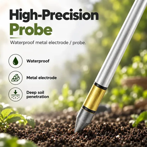 Vista 8 de Medidor de pH de suelo, medidor de sensor de humedad del suelo, probador de pH del suelo, kits de herramientas de jardinería para plantas, árboles