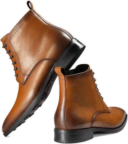 Vista 4 de GIFENNSE Botas Chukka para hombre, botas de vestir para hombre, botas de cuero Oxford, botas Chelsea famales para hombre