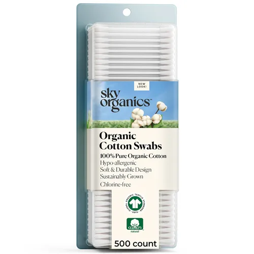 Vista 12 de Sky Organics - Hisopos de algodón orgánico para bebés, 60 unidades - Consejos ultra suaves seguros para bebés - Fuerte y duradero - Hipoalergénico