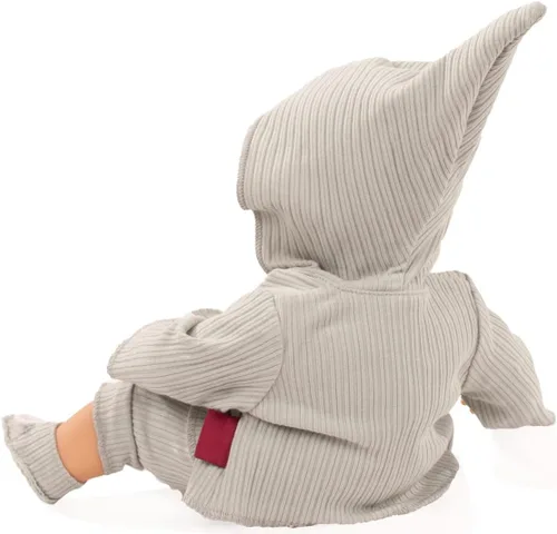 Vista 4 de Gotz Muffin Lucky One - Muñeca de bebé calva de 13 pulgadas con ojos azules durmiendo, overol y chaqueta, a partir de 18 meses