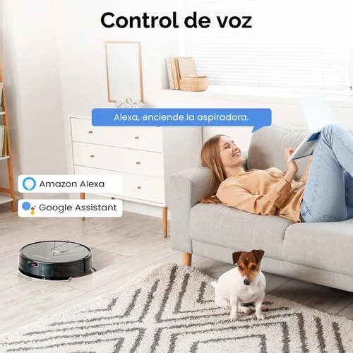 Vista 4 de ROPVACNIC Robot aspirador robot aspirador y trapeador combinado con succión de 5200 Pa, ajustes de limpieza personalizados, aspiradora robótica