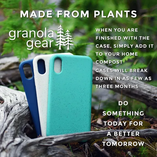Vista 3 de Eco by GranolaGear - Funda ecológica para iPhone X o XS - Biodegradable, compostable, sin plástico, hecha de plantas - Alpine Snow
