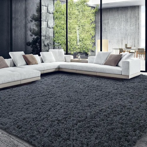 Vista 18 de HOMBYS - Alfombra peluda de 9 x 12 pies, alfombra de pelo sintético ultra suave y grande, alfombra antideslizante para dormitorio y sala de estar