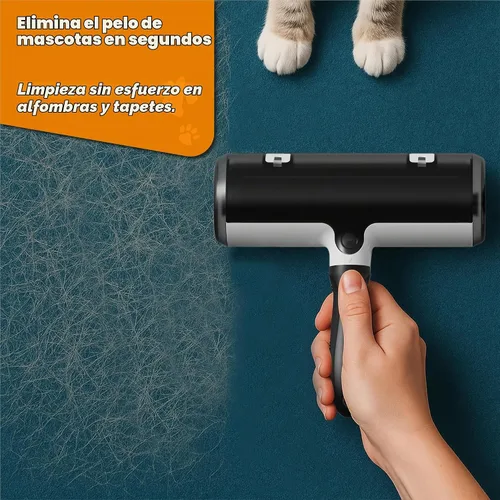 Vista 9 de Removedor de pelo de mascotas y rodillo de pelusa reutilizable – Removedor de pelo de gatos y perros para sofá, muebles, alfombras, ropa y ropa