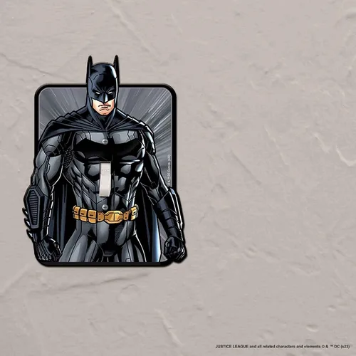 Vista 5 de DC Comics - Placa de interruptor de pared de metal en relieve de Batman de la Liga de la Justicia, decoración de placa de interruptor de Batman