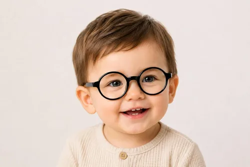 Vista 5 de KD01 - Gafas redondas para disfraz de bebé de 0 a 24 meses Redondo negro-transparente