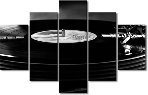 Vista 63 de Lienzo decorativo para pared, diseño de DJ Music Mixes the Track HD impreso en pinturas, 5 piezas de imágenes abstractas para sala de estar, obra
