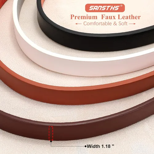 Vista 2 de SANSTHS Cinturones ajustados para mujer, juego de 4 cinturones finos de piel sintética con doble hebilla dorada para pantalones de mezclilla