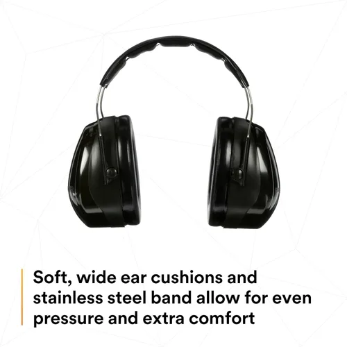 Vista 3 de 3M PELTOR Orejeras Optime 101 de protección auditiva, sobre la cabeza, H7A, 25 dB NRR, auriculares ajustables, compatibles con E-A-Rfit, acero
