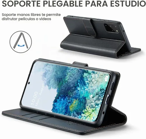 Vista 4 de FLIPALM Funda tipo cartera para Samsung Galaxy S20+/S20 Plus de 6.7", color Negro