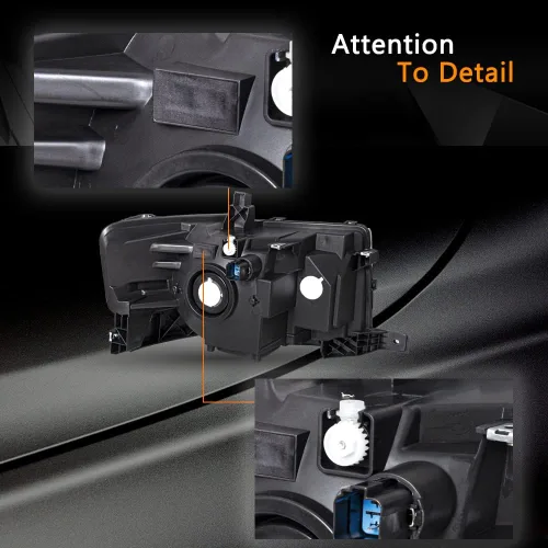 Vista 5 de Conjunto de faros delanteros compatible con Ford Flex 2009-2012, faro halógeno para el lado del conductor y del pasajero, carcasa cromada