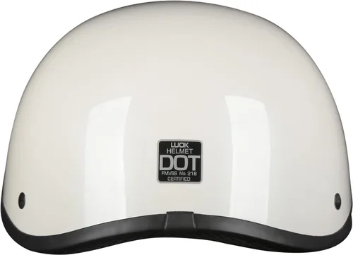 Vista 4 de Casco de media cara para motocicleta con diseño de calavera y crucero, aprobado por DOT Blanco