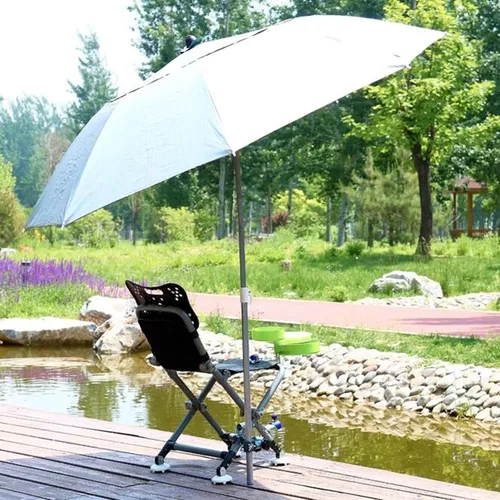 Vista 2 de Folding Fishing Chair with Adjustable Backrest and Backpack, Portable Heavy-Duty Outdoor Chair for Uneven Ground