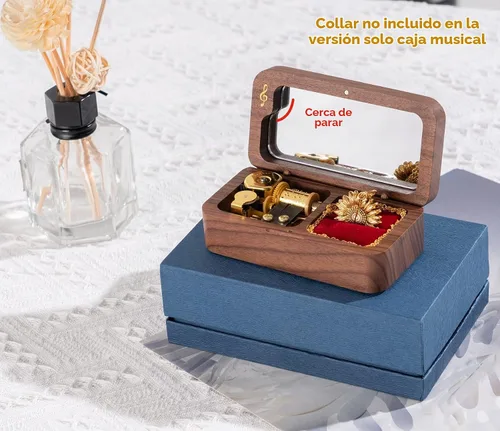 Vista 5 de BELLA GLOBE Caja de música Cant Help Falling in Love para esposa, caja de anillos, regalos de cumpleaños para ella, regalos de joyería
