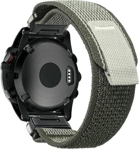 Vista 8 de Compatible con Garmin, Banda Deportiva de Nylon de Bucle de Montaña para fēnix/Forerunner/Approach/MARQ/quatix/Serie D2, Banda de Reemplazo Negro