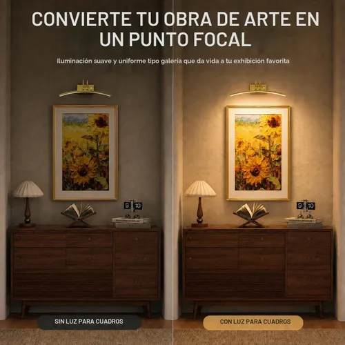 Vista 4 de PAIHOME - Luces de imagen doradas de 16 pulgadas para decoración de pared Dorado