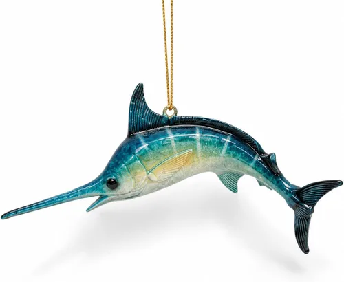 Vista 14 de Adorno de Navidad pintado a mano para playa – Decoración costera para árbol para amantes del océano – Adorno náutico único para árbol de Navidad