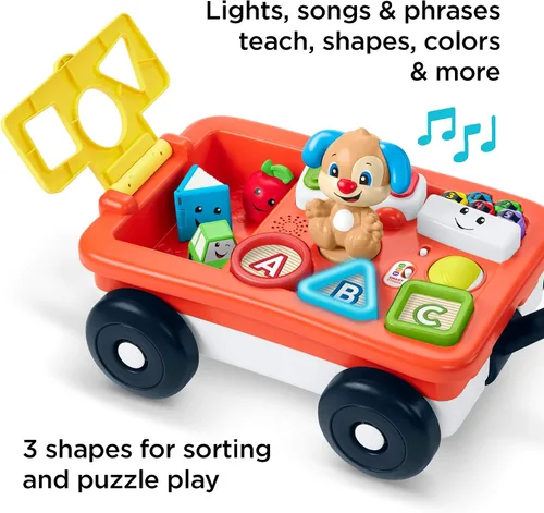 Vista 5 de Fisher-Price - Laugh & Learn Pull & Play Learning, vagón de reir y aprender, de halar y jugar, Multicolor