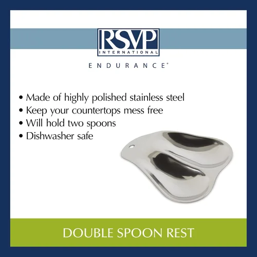 Vista 9 de RSVP Stainless Steel Double Spoon Rest. 7