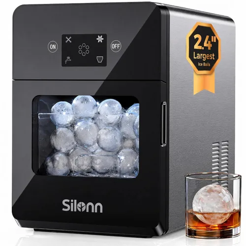 Vista 18 de Silonn Nugget - Máquina de hielo para encimera, hielo de caída automática Acero inoxidable
