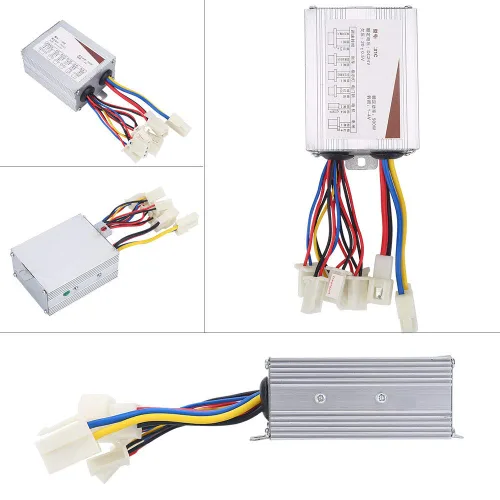 Vista 3 de Controlador de motor 24v 500w controlador de velocidad de motor cepillado Conector de batería Caja de control de motor de cepillo de aleación
