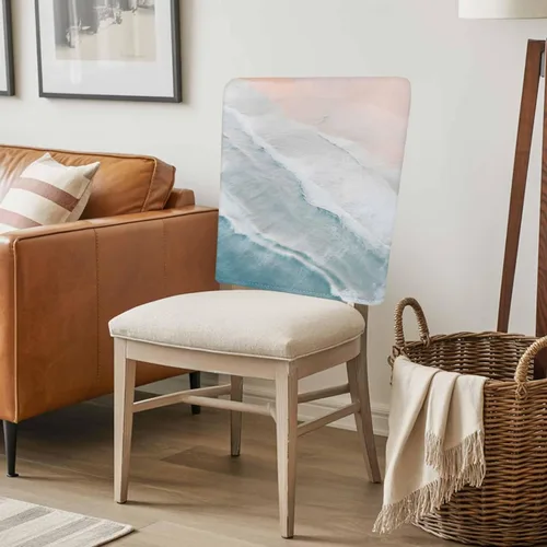 Vista 8 de Fundas para sillas de playa de verano, 4 piezas, fundas protectoras extraíbles para sillas de comedor, fundas protectoras extraíbles para sillas