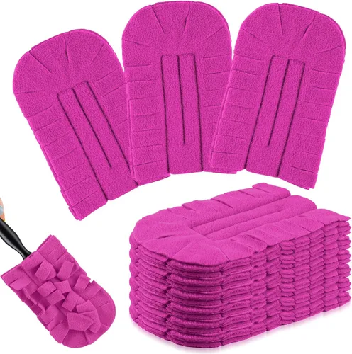 Vista 8 de Zubebe 3 piezas de repuesto de plumero de forro polar reutilizables, plumeros planos de plumas, almohadillas de limpieza lavables para múltiples