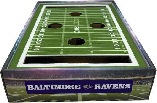 Vista 6 de NFL Ravens - Rascador de fieltro para gatos, juguete para gatos con bolas de cascabel Baltimore Ravens