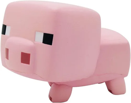 Vista 3 de Minecraft Pink Pig Mega SquishMe - Juguete antiestrés de espuma perfumada de 6 pulgadas