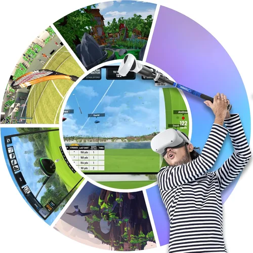 Vista 8 de YOGES VR Golf Club Handle Attachment Compatible with Oculus Quest 3 Quest 2, Golft Golf Club Handle Accessories Compatible with Golf +, Golf 5