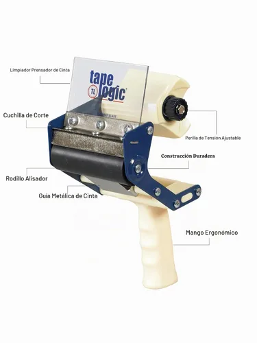 Vista 4 de BOX USA Dispensador de cinta de sellado de cartón resistente, 4 pies, azul/blanco (1 unidad)