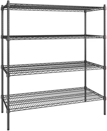 Vista 102 de Kit de 4 estantes de epoxi verde NSF de 21 x 72 pulgadas con postes de 86 pulgadas, estantería de almacenamiento resistente, kit de estantería