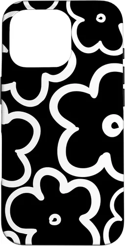 Vista 20 de Cute Flower Pattern Large Wildflower Black and White Floral Case for iPhone 17