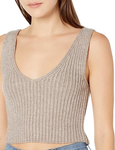 Vista 3 de The Drop Sylvie - Suéter corto con cuello en V y textura acanalada para mujer