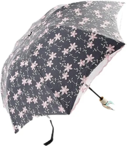 Vista 15 de Honeystore Parasol de viaje plegable Brolly Anti-UV Sombrilla Vintage